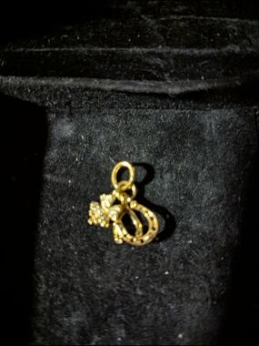 Pandora Gold Horseshoe and Clover Charm Pendant
